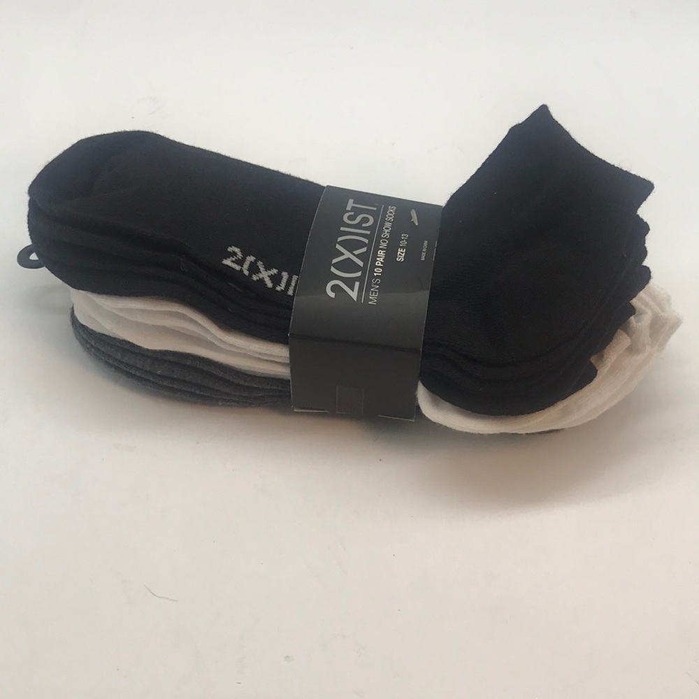 2(X)IST MENŚ 10 PAIR NO SHOW SOCKS SIZE 10-13